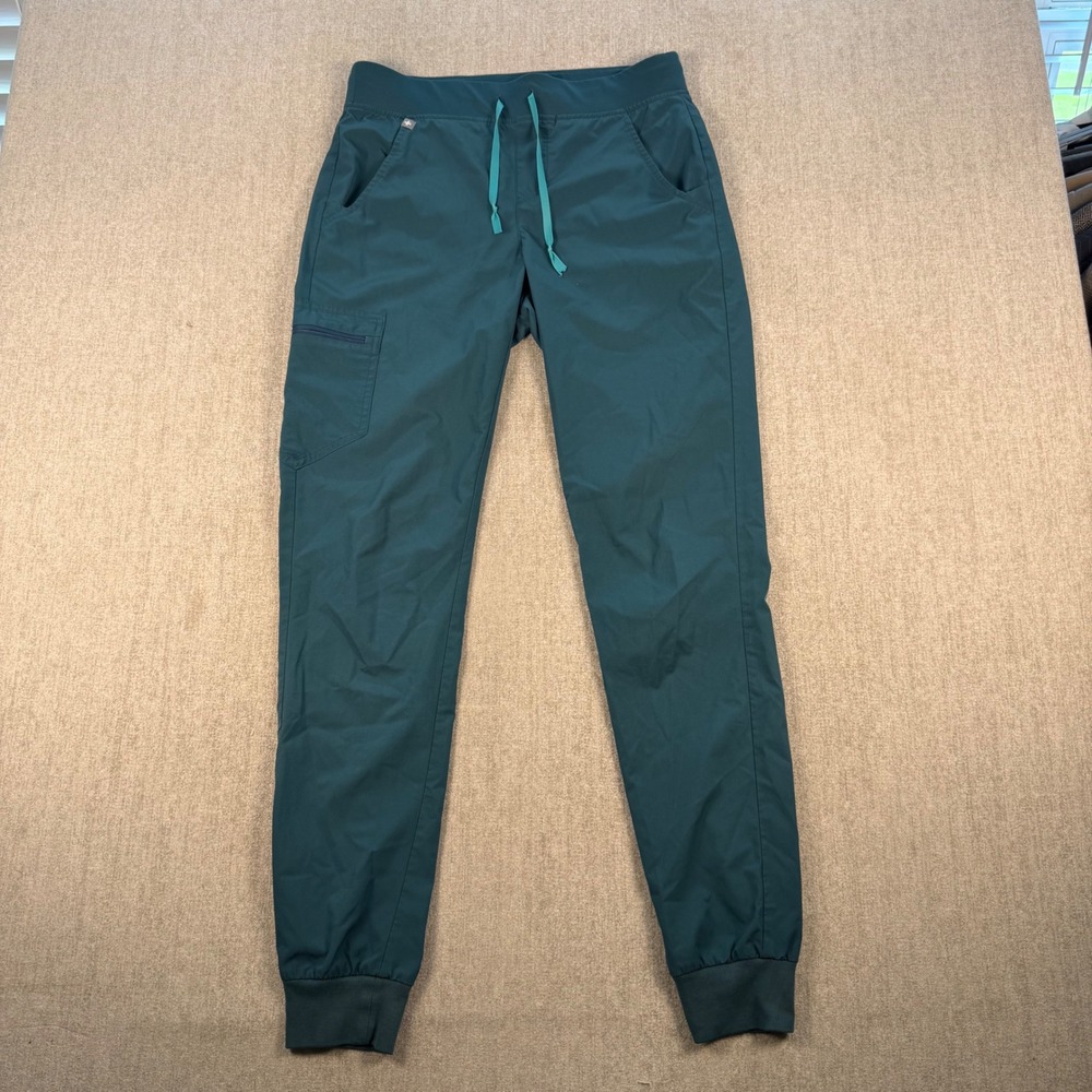 FIGS Scrub Jogger Pants Womens S/T Teal Technical Collection Cargo Drawstring